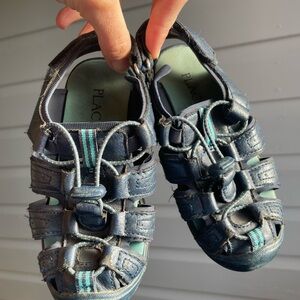 The children’s place Navy Blue Sandal Sneakers with Aqua Accents
